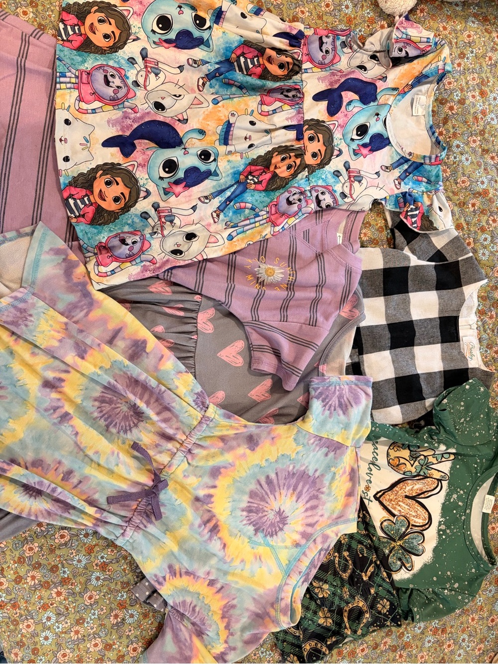Girls' Tie-Dye Tank Top - Pastel Purple & Yellow